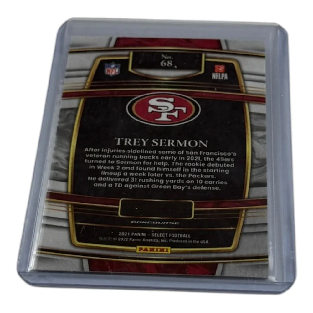 2021 Panini Select Trey Sermon Rookie Card 68 Concourse San Francisco 49ers NFL